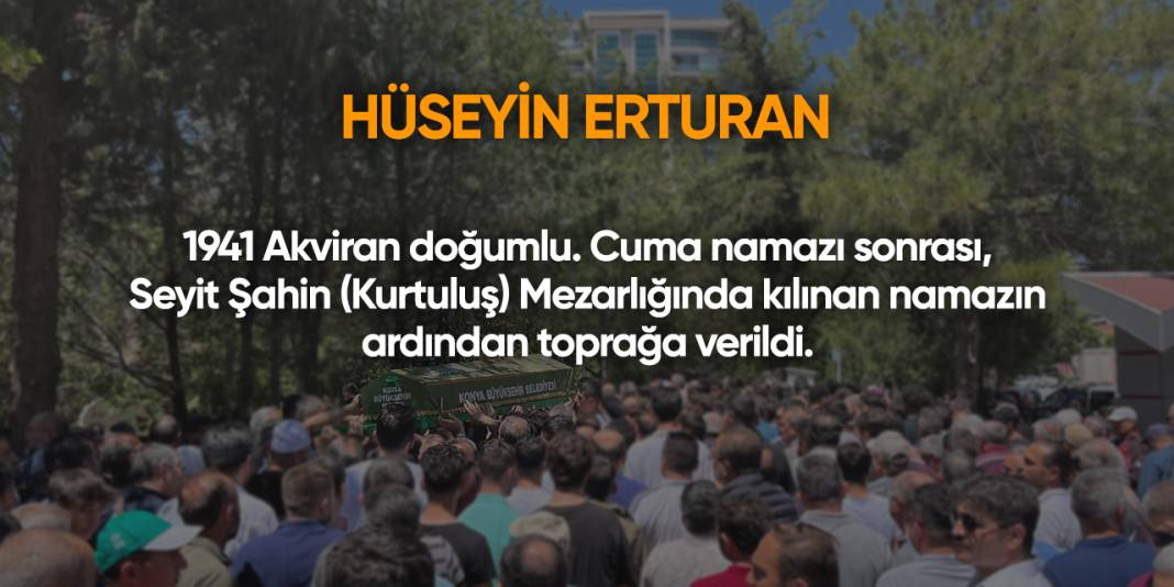 Konya'da bugün vefat edenler | 7 Kasım 2025 10